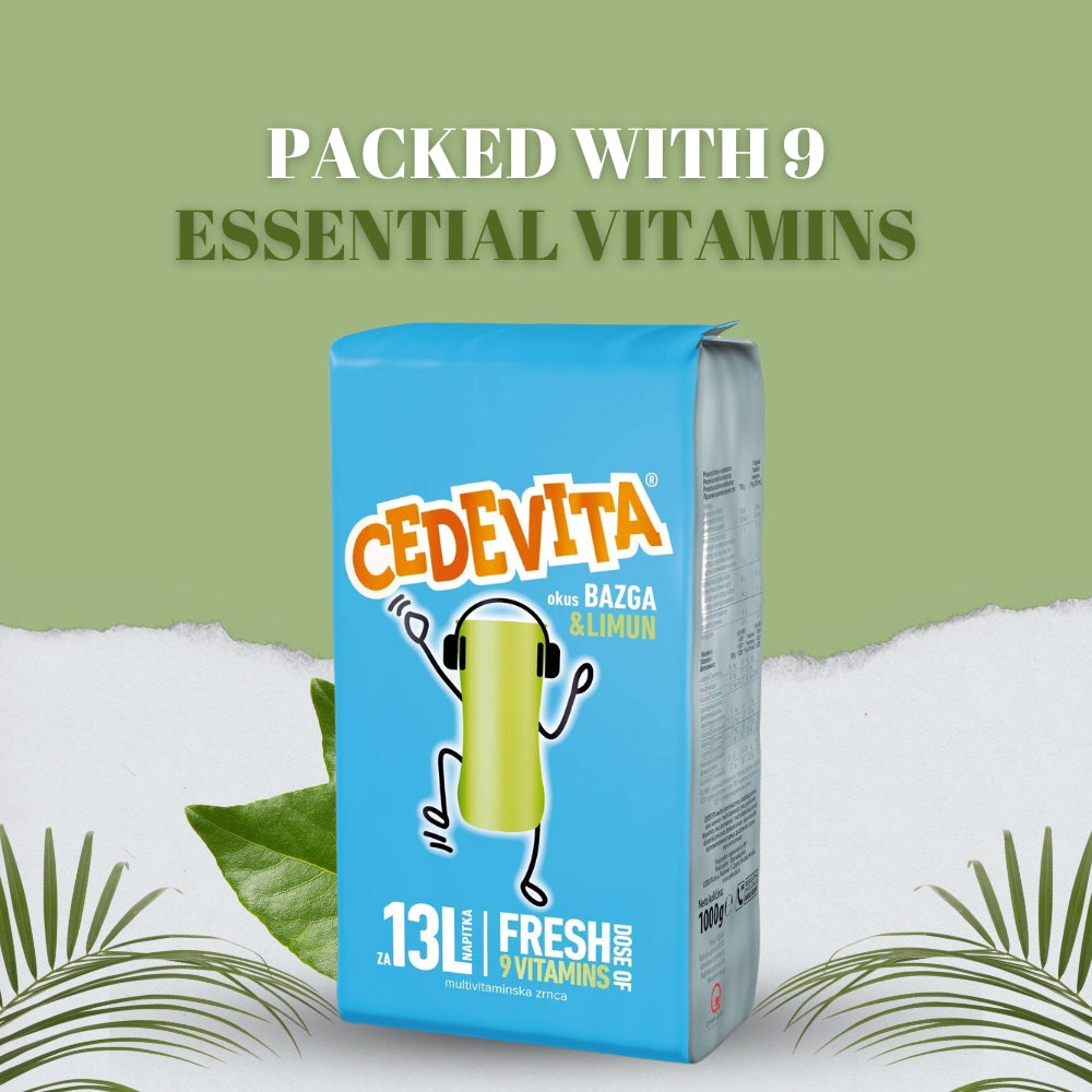 Cedevita Instant 9 Vitamins Drink in Granules 1 kg (for 13 Litre Drink) Elderberry and Lemon