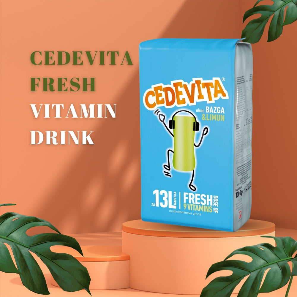 Cedevita Instant 9 Vitamins Drink in Granules 1 kg (for 13 Litre Drink) Elderberry and Lemon