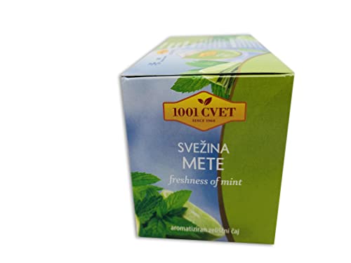 Herbal tea from the mountains of the Alps - The freshness of mint leaves - 4 packs of 20 bags (80 tea bags with mint).