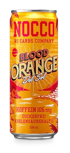 NOCCO BCAA Energy Drink incl. Naranja Sangre Del Sol 11.2 fl oz | 105 mg Cafeína | Soft drink without sugar | Energy drink incl. | Buxtrade (24 Cans, Blood Orange)