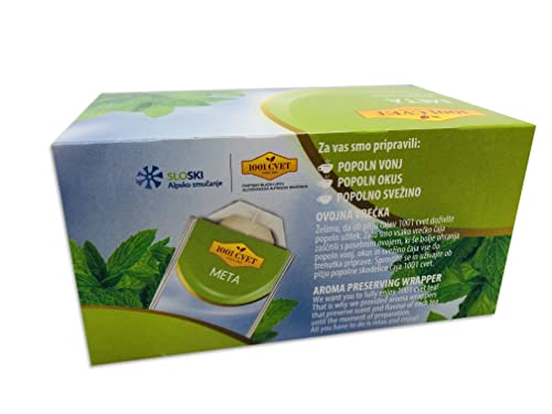 Herbal tea from the mountains of the Alps, peppermint tea, 4 packs of 20 bags each (80 tea bags with peppermint tea)