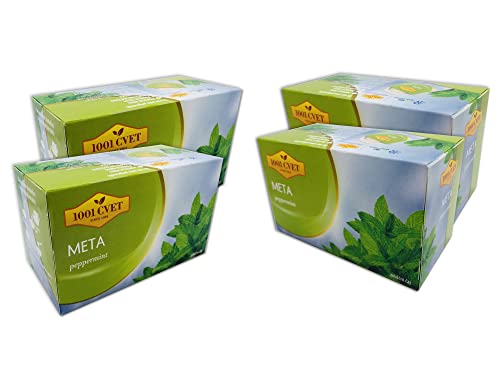 Herbal tea from the mountains of the Alps, peppermint tea, 4 packs of 20 bags each (80 tea bags with peppermint tea)