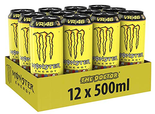Monster Energy The Doctor Caffeinated Energy Drink with Tingling Lemon Flavour in Practical Disposable Tins (12 x 500 ml)