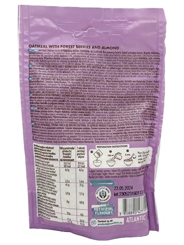 Pack of 16 - BOOM BOX Oatmeal – healthy breakfast selection (Berry, Almond - 60g)