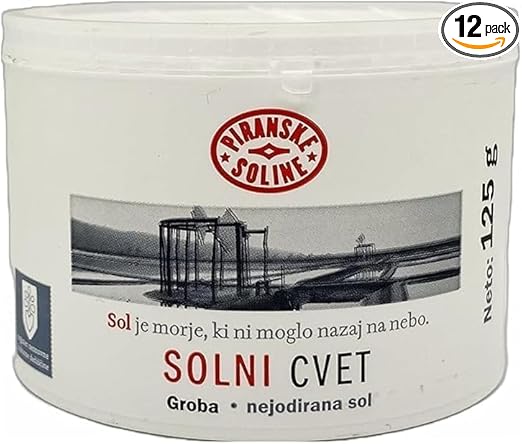 Solni Cvet - Flower Salt 125g (Protected Designation of Origin) - Purely Organic and Unrefined Sea Salt - Excellent for Cooking and Table Salt (Pack of 3)