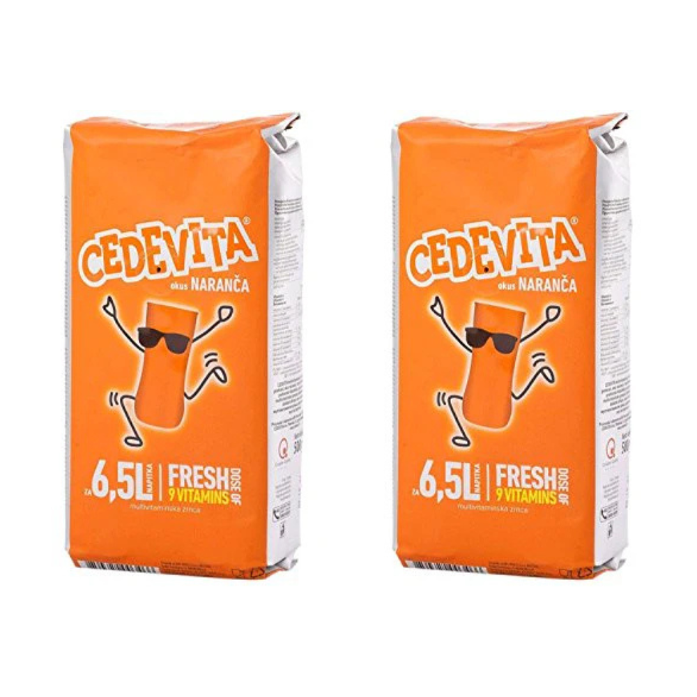 2 x Cedevita Orange Instant Vitamin Drink Mix 500 g, Makes 13.0 L