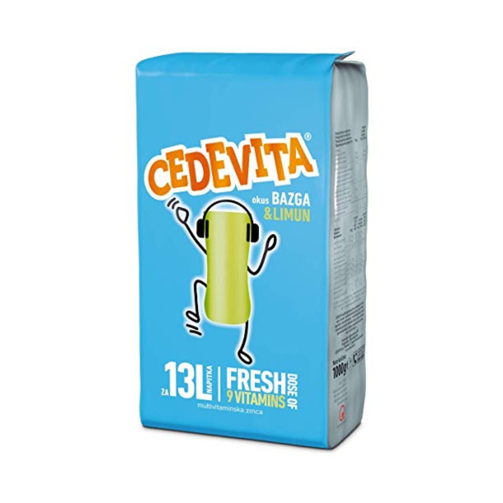 Cedevita Instant 9 Vitamins Drink in Granules 1 kg (for 13 Litre Drink) Elderberry and Lemon