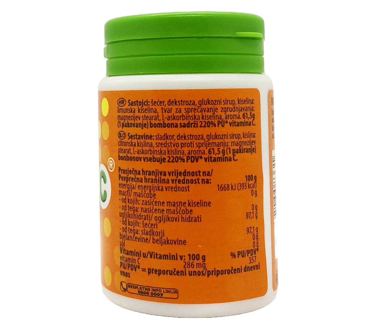 15-Pack Cedevita Multivitamin Healthy and Sweet Candies (Orange Pot)