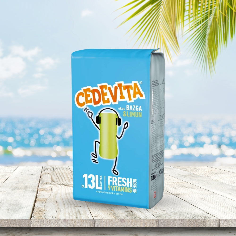 Cedevita Instant 9 Vitamins Drink in Granules 1 kg (for 13 Litre Drink) Elderberry and Lemon