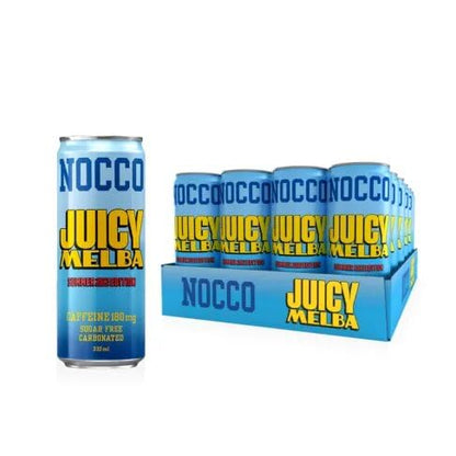 12 cans of NOCCO BCAA drink, Juicy Melba Summer Edition 2023, Buxtrade, 330 ml, 105 mg caffeine