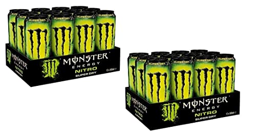 Monster Energy Nitro Super Dry Energy Drink Energy Drink Refreshing and Thirst Quenching with Citrus Flavour 500 ml Disposable Can Alcoholic Drink Soft Drink Pack of 24