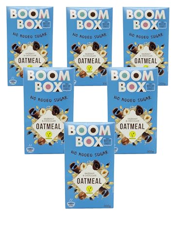 Pack of 6 - BOOM BOX Oatmeal – healthy breakfast choice (Hazelnut, Chocolate - 300g)