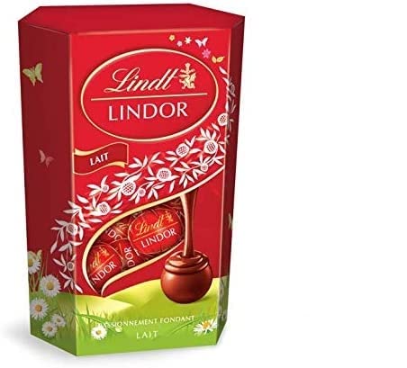 Lindt Lindor Cornet of 16 Baubles Fondant au Chocolat Milk Chocolate for Easter 200 g - Set of 432.06