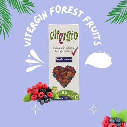 Vitergin Strawberry Vitamin Sweets - Delicious Fruit Enjoyment with 24 Packs (20 Sweets per Pack) - Sweet Sweets for a Healthy Boost! (12, Forest Fruits)