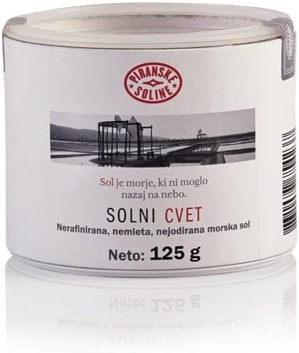 Solni Cvet - Salt Flower 125 g (Protected Designation of Origin) - pure organic and unrefined sea salt - good for cooking and table salt (6 pieces)