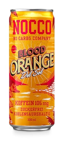 NOCCO BCAA DRINK | Blood Orange Del Sol 330 ml | BCAA | 105 mg Caffeine | Energy Drink | Buxtrade | Various Quantities (6 Cans)