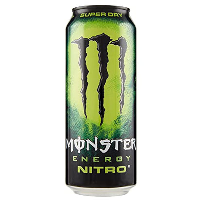 Monster Energy Nitro Super Dry Energy Drink Energy Drink Refreshing and Thirst Quenching with Citrus Flavour 500 ml Disposable Can Alcoholic Drink Soft Drink Pack of 24