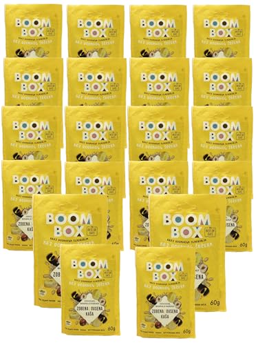 16 Pack - BOOM BOX Oatmeal – healthy breakfast selection (banana, hazelnut- 60g)