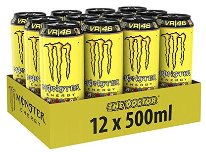 Monster Energy The Doctor Caffeinated Energy Drink with Tingling Lemon Flavour in Practical Disposable Tins (12 x 500 ml)