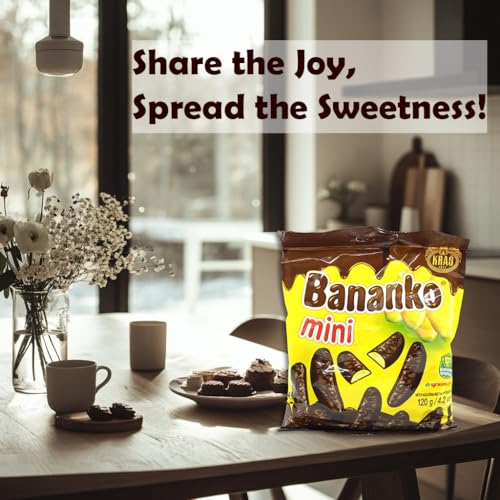 Kraš Bananko 120g - Irresistibly Delicious Mini Chocolate Covered Foam Bananas - Treat Yourself to Every Bite of Sweet Bliss! Pack of 5