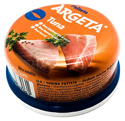 ARGETA Premium Exquisite Tuna Patè - 14 Boxes Excellent and Delicious Patè - Preservative and Gluten Free - 1330 g (95 g per Jar x 14) - Natural Aroma