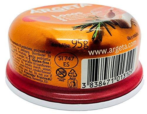 Argeta Premium Exquisite Salmon Pate - 14 Cans Excellent and Delicious Pate - Natural Aroma - Preservative and Gluten Free - 1330 g (95 g per jar x 14)