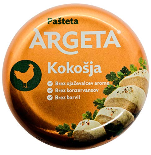 ARGETA Premium Exquisite Chicken Patè - 14 Tins of Excellent and Delicious Patè - No Preservatives and Gluten Free - 1330 grams (95 grams per jar x 14) - Natural Flavour