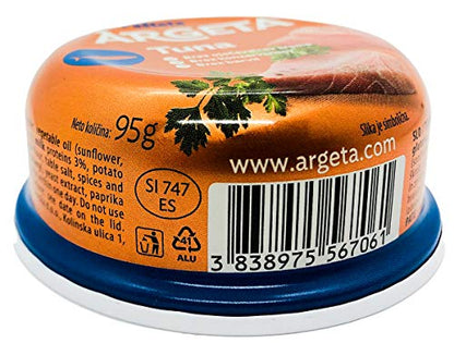 ARGETA Premium Exquisite Tuna Patè - 14 Boxes Excellent and Delicious Patè - Preservative and Gluten Free - 1330 g (95 g per Jar x 14) - Natural Aroma