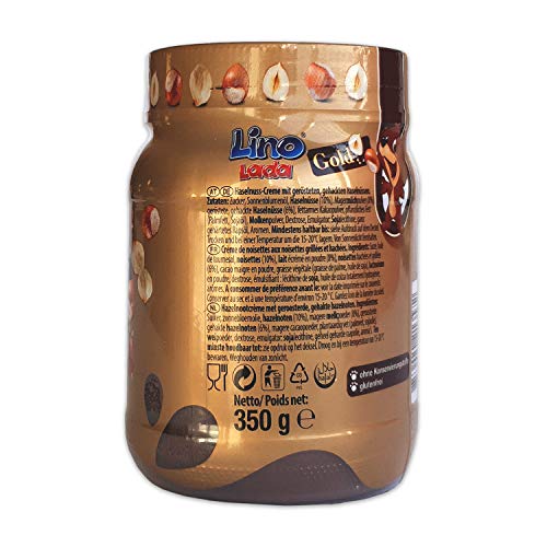 Podravka Lino Lada Gold Hazelnut Cream, Fine Spread with Chopped Hazelnuts, (1 x 350 g)