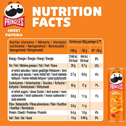 Pringles Sweet Paprika | Pepper Chips | Pack of 19 (19 x 165 g)