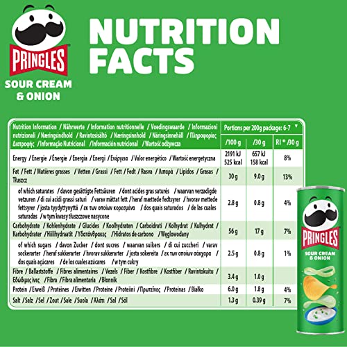 Pringles Sour Cream & Onion | Sourcream Chips | Pack of 19 (19 x 165 g)