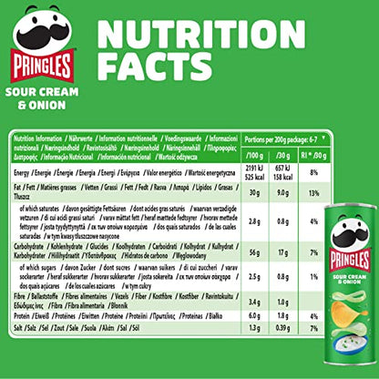 Pringles Sour Cream & Onion | Sourcream Chips | Pack of 19 (19 x 165 g)