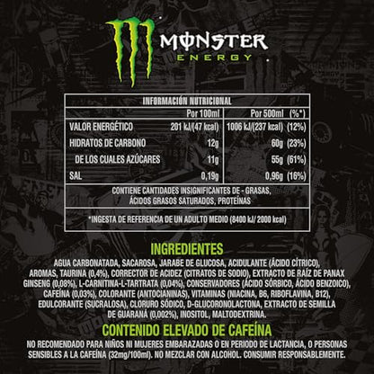 Monster Green Disposable Tins Pack of 24 (24 x 500 ml)