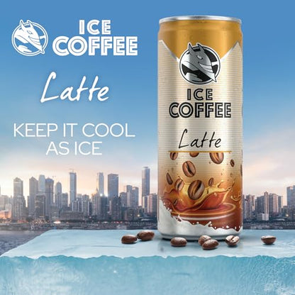 HELL Ice Coffee Latte | 24 x 250 ml cans multipack | 40 mg/100 ml caffeine | contains real Arabica & Robusta coffee bean extracts | 75% UHT milk | Preservative-free | Iced coffee | ready to drink