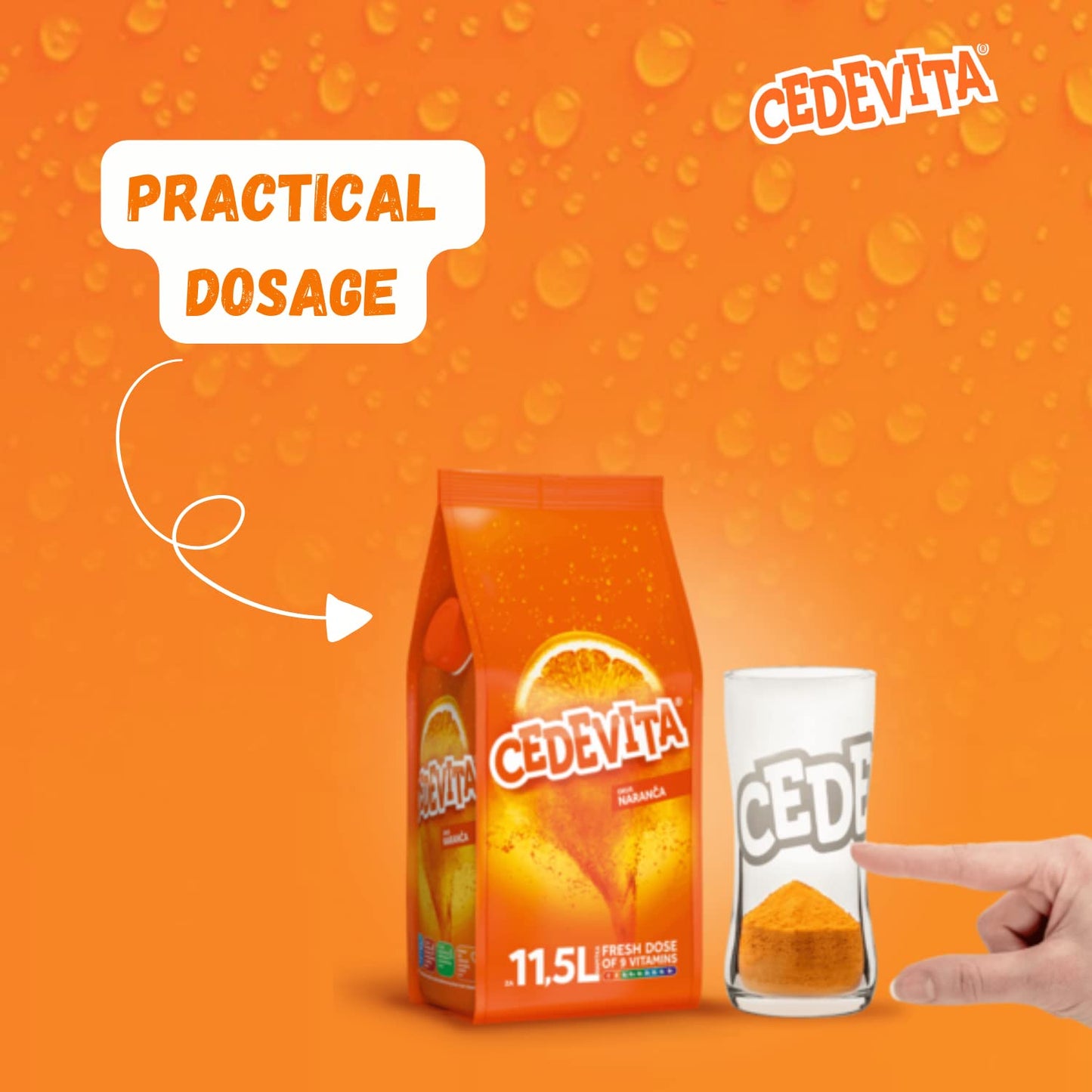 Pck of 1 - Cedevita Orange 9 Vitamins Makes 11.5 L