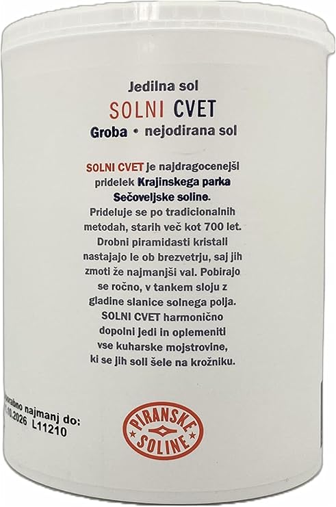 Solni Cvet - Fleur de Sel 250 g (Protected Designation of Origin) - pure organic and unrefined sea salt - excellent for cooking and as table salt (12 pieces)