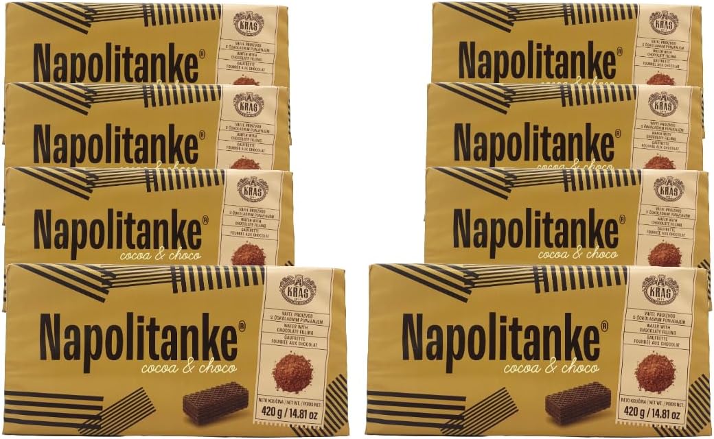 NAPOLITANKE KRAS Premium Wafers - Premium Wafers Biscuits with Delicious Milk, Chocolate Cream, Hazelnut, Lemon and Orange Fillings – Multiple Sizes(16x420g)