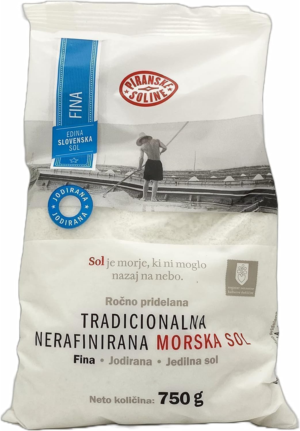 Traditional Unrefined Fine Iodized Sea Salt (750 Gram Bag) - Totally Organic Unrefined Sea Salt - Great for Cooking and Table Salt (26 Ounce) (3)