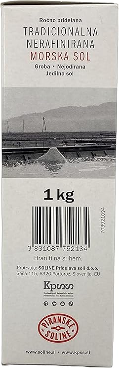 Traditional Coarse Non Iodinated Unrefined Sea Salt (1kg Bag) - Pure Organic and Unrefined Sea Salt - Good for Cooking and Table Salt (35 oz) (1)