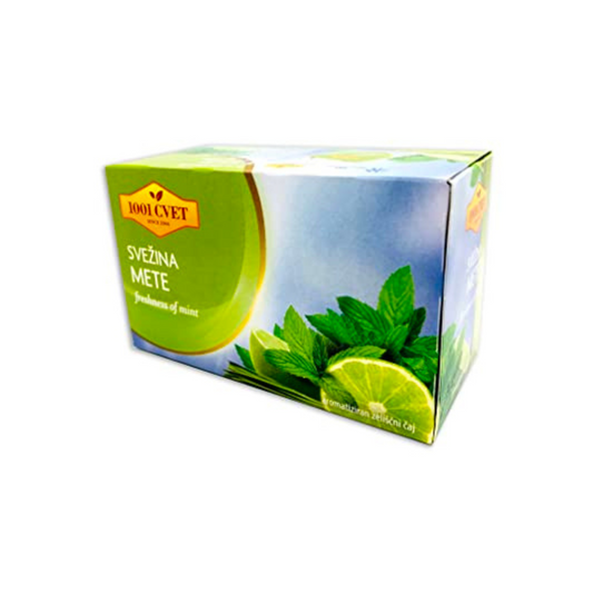 Herbal tea from the mountains of the Alps - The freshness of mint leaves - 4 packs of 20 bags (80 tea bags with mint).