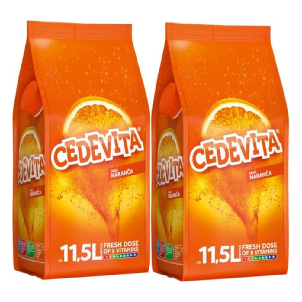 2 x Cedevita Orange Narandza Instant Vitamin Drink Mix 455 g, Makes 12.0 L Juice Alcohol-Free