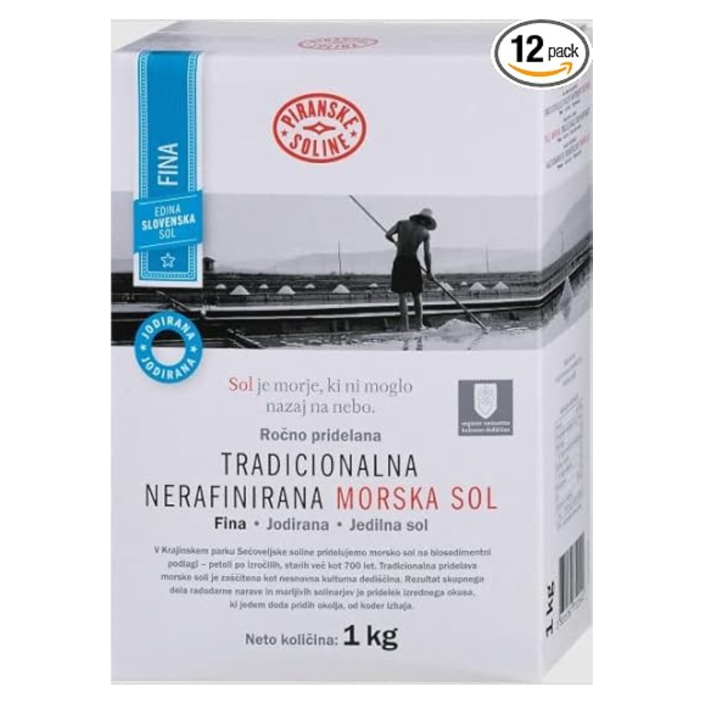 Traditional Fine Iodized Unrefined Sea Salt (1kg Bag) - Pure Organic and Unrefined Sea Salt - Good for Cooking and Table Salt (35oz) (12)