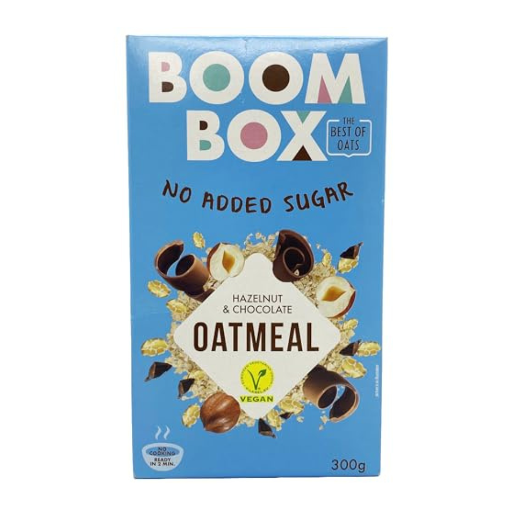 Pack of 6 - BOOM BOX Oatmeal – healthy breakfast choice (Hazelnut, Chocolate - 300g)