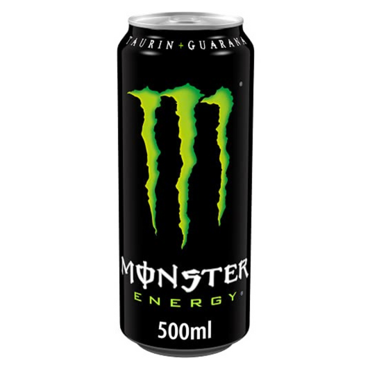 Monster Energy - Caffeinated Energy Drink with Classic Energy Taste - in Practical Disposable Tins (12 x 500 ml)