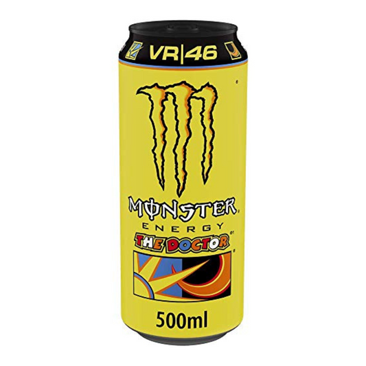 Monster Energy The Doctor Caffeinated Energy Drink with Tingling Lemon Flavour in Practical Disposable Tins (12 x 500 ml)