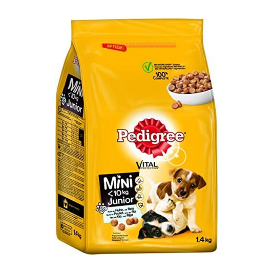 Pedigree Junior Mini (6 Packs of Dog Food with Chicken and Rice 1.4kg)