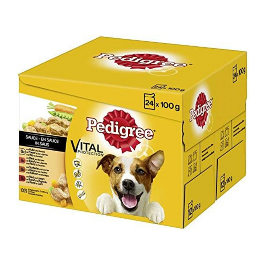 Pedigree Adult wet dog food for adult dogs in a sachet - different types, 2 x 24 x 100g
