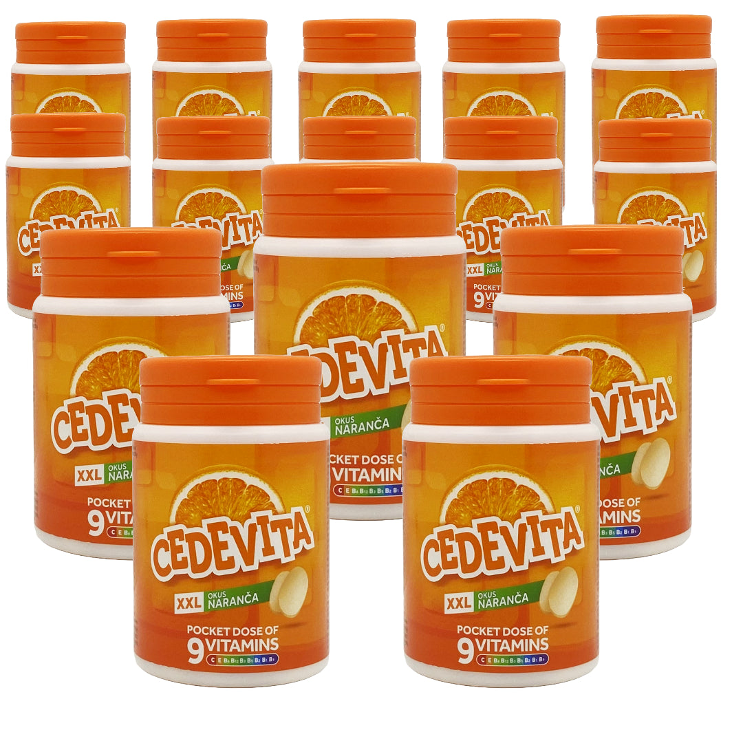 Cedevita Multivitamin Healthy and Sweet Gummy Sweets with 9 Essential Vitamins in Orange Glass Flavour - A Bag Full of Vitamins to Boost the Immune System - Pack of 15 Gummy Candies