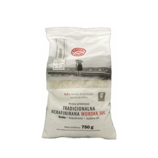 Traditional Coarse Uniodized Unrefined Sea Salt (750 Gram Bag) - All Organic